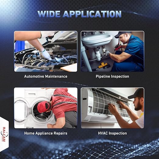 Ralcam 360° Articulating Borescope, 6.2mm/0.24in Slim Probe | 4X Zoom, Joystick 4 Ways Endoscope Inspection Camera with Light for Automotive Engine, HVAC, Mechanics