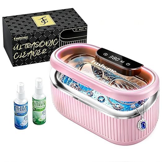 45kHz Ultrasonic Jewelry Cleaner for Rings, Necklaces & Glasses | Safely Cleans Jewelry & Silver • 20oz Capacity • 304 Stainless Steel Tank • 3 Power Modes • Degas Mode