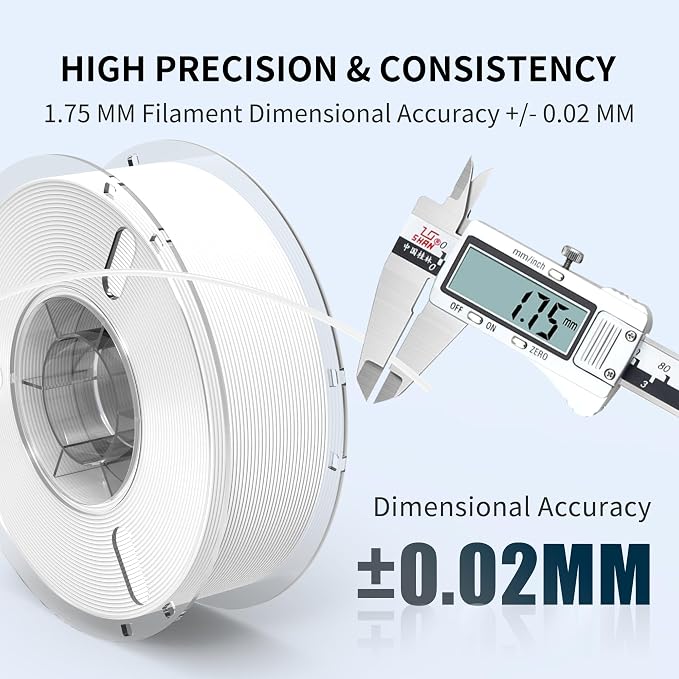 RAMBERY White PLA Plus 3D Printer Filament, 4KG PLA Filament Bundle | 1.75mm Toughness Upgraded, Neatly Wound, Fit Most FDM Printers