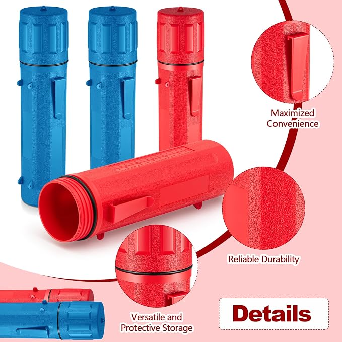 Zonon 4 Pcs Welding Rod Storage Tube 14 Inch Electrode Welding Rod Holder Container Airproof and Waterproof for Canister(Red and Blue)