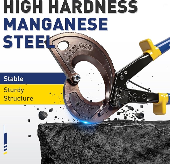 haisstronica Ratchet Cable Cutters,Heavy Duty Wire Cutters for Cutting Electrical Copper & Aluminum Cable Wire Up to 400mm²(750 Kcmil)