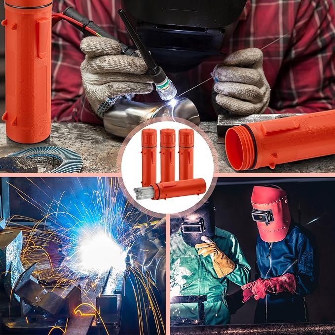 Zonon 4 Pcs Welding Rod Storage Tube 14 Inch Electrode Welding Rod Holder Container Airproof and Waterproof for Canister(Orange)