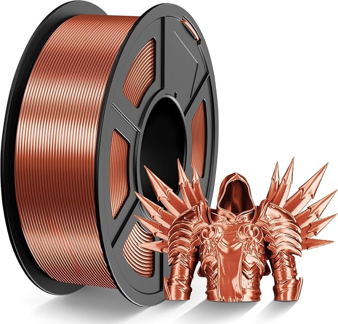 TECBEARS Silk Filament 1.75, Shiny Silk PLA Filament, 3D Printer Filament with Smooth Silky Surface, Dimensional Accuracy +/- 0.02mm, Fit Most FDM 3D Printers, Silk Red Copper 1KG