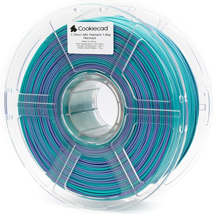 Cookiecad ABS Filament 1.75mm 1kg Rainbow 3D Printer Filament - Mermaid ABS