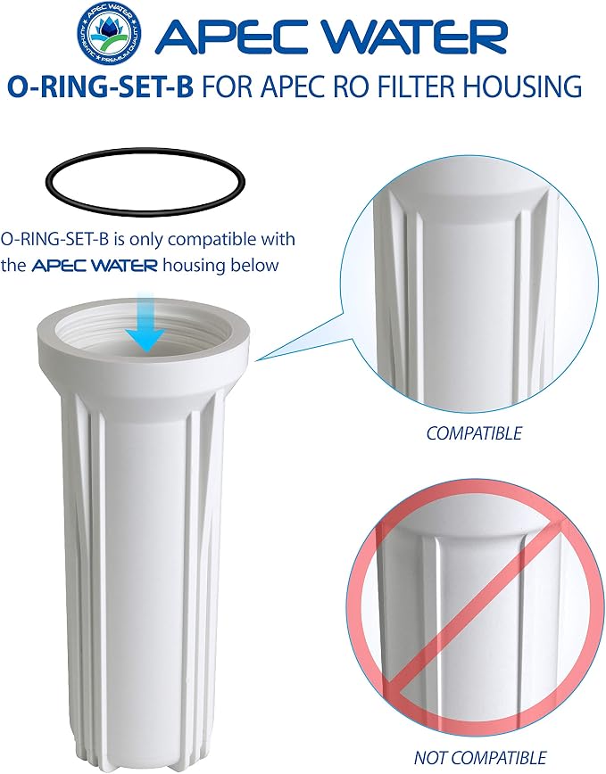 FILTER-SET-ES High Capacity Replacement Pre-Filter Set & Replacement ORing for ROES-50 3.5" OD Reverse Osmosis Water Filter Housings, O-Ring (3 pcs O-Ring-Set-B)