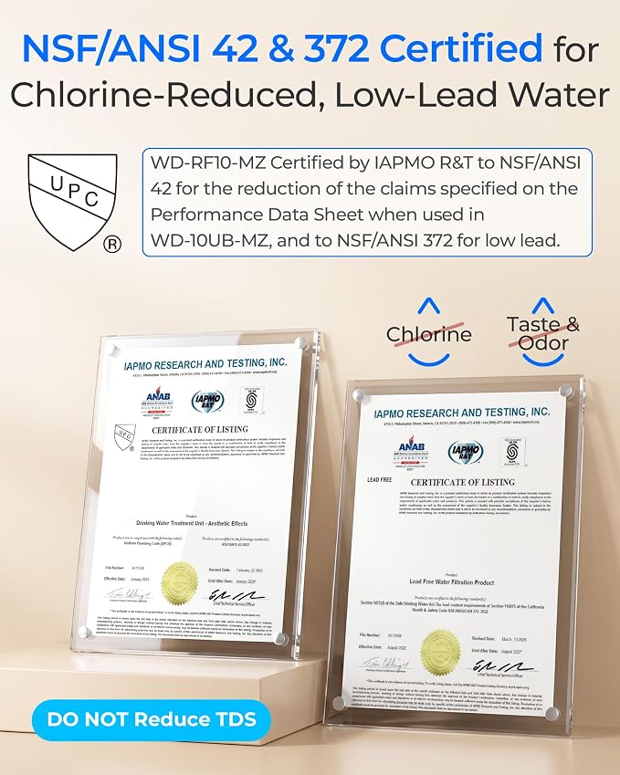 [Remineralization] Waterdrop RF10-MZ Water Filter Replacement for Waterdrop 10UB-MZ/10UA/10UB Under Sink Water Filter, 11K Gallons High Capacity