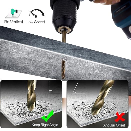 Cobalt Drill Bits Set for Hardened Metal and Stainless Steel, 122Pcs 1/16"-1/2" M35 HSS Twist Jobber Metal Drill Bits, with Index Storage Case