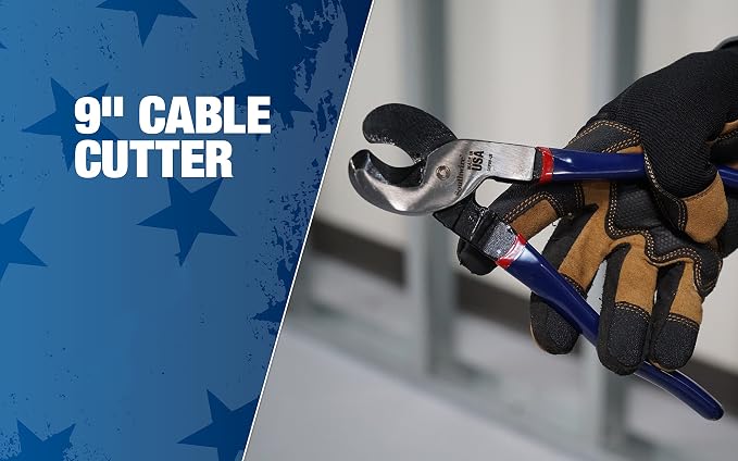 Southwire 9" Cable Cutter Wounded Warrior - Built from American Forged Steel for Tough Jobs - Induction-Hardened Blades - Dipped Comfort Handles - Precision Cable Cutting Tool