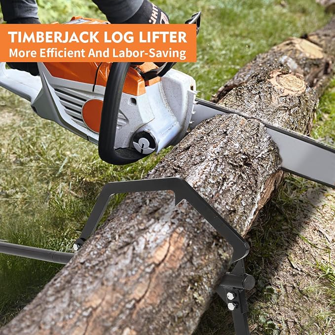 Timberjack Log Roller Lifter, Adjustable Log Roller Cant Hook, Heavy Duty Steel Log Jack, 50.8" Long Handle Timberjack Log Lifter, Ups to 25" in Dia Logging Tools for Rolling and Raising Up Logs