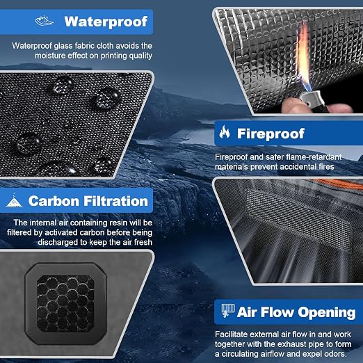 Multifunctional Resin 3D Printer Enclosure with Ventilation Filter, High Quality 3D Printer Vented Enclosure Tent Cover Eliminate Odors Compatible with Anycubic Elegoo Series LCD Resin UV 3D Printer