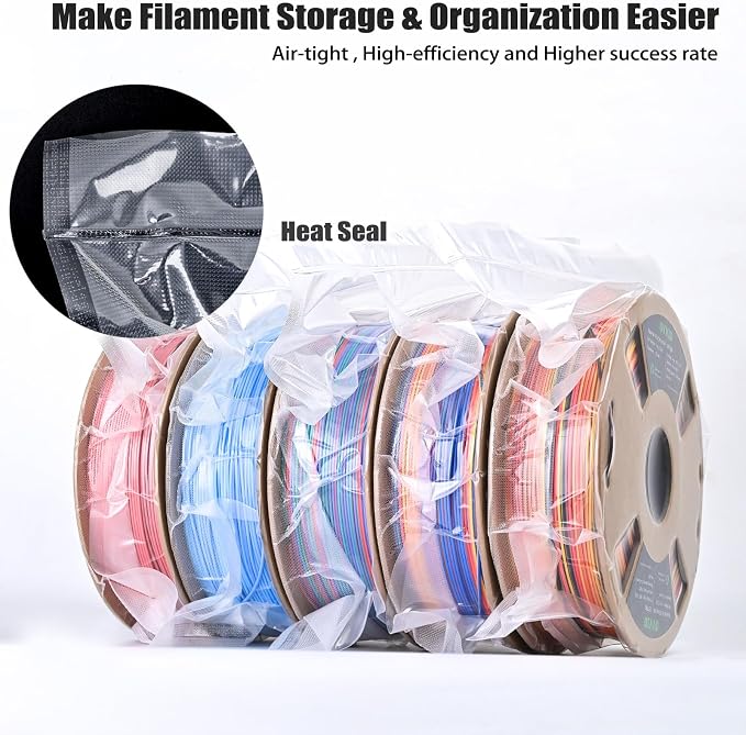 3D Filament Vacuum Sealer for Filament Storage Bags, Auto Completely Sealed, No air Leakage, 3D Printer Filament Storage Bags 30Pcs Vacuum Sealed Kit with 30 Desiccants