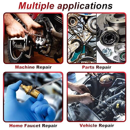 KEZE 382 Pcs SAE Viton O Ring Assortment Kit and 15Pcs Pick & Hook Set with Scraper and Magnetic Telescoping Tool Kit for Various Automobiles Engines Pumps Cylinders Plumbing