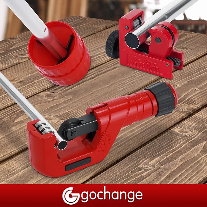 4-1 Tubing Cutter Set, Heavy Duty Pipe Cutter 1/4"-2" OD, Mini Pipe Cutter 1/8"-7/8"OD, Mini Copper Pipe Cutter with Deburring Tool, PVC/Aluminium/Plastc Pipes, Suitable for repair & DIY workers
