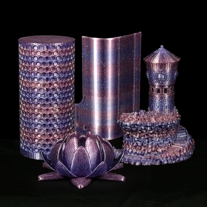 iSANMATE 3D Printer Filament Clear PLA, Multicolor Transparent Transition Glitter Filament, Gradient Purple Blue Multicolor PLA Filament, 3D Printing Filament 1KG/2.2lb, Blue Violet Galactic