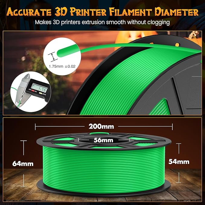 SUNLU Fluorescent PLA 3D Printer Filament, PLA Filament 1.75mm, Brighter Color for Halloween Decoration, Neatly Wound Filament, Fit Most FDM 3D Printer, 1kg Spool, Fluorescent Yellow
