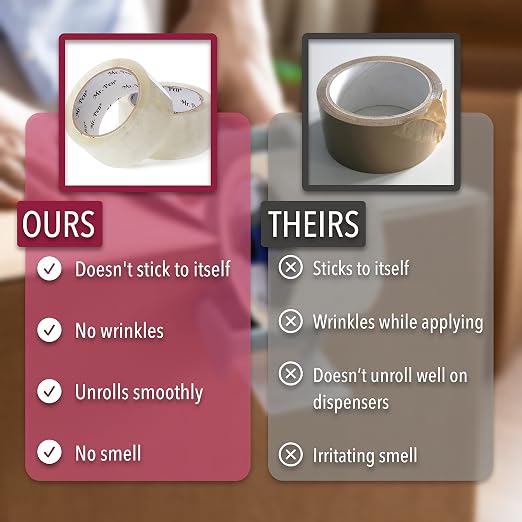 Mr. Pen- Packing Tape, 2Pack, 2in Wide, 60 Yards, 1.9mil, No Smell, Shipping Tape, Packaging Tape Rolls, Clear Box Tape, Mailing/Moving Tape, Packing Tape Refill (Pack of 2)