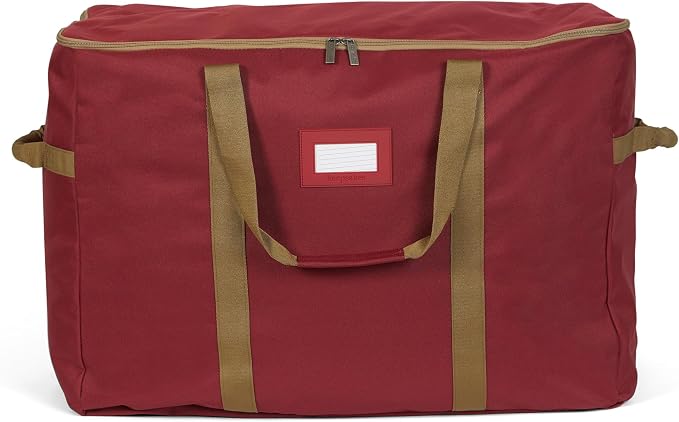 Covermates Keepsakes Treasurekeeper Storage Bag - Carrying Handles, ID Window - Holiday Storage, Red