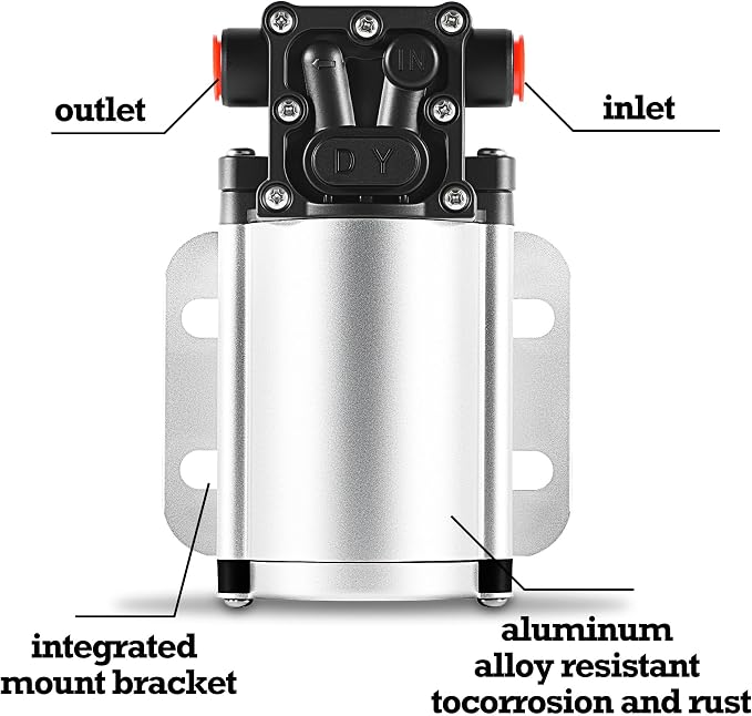 Self-priming Electric Fuel Transfer Pump | 12 Volt 2.67 GPM High Efficiency for Liquids Diesel Kerosene Gasoline Water, with Filter Cartridge