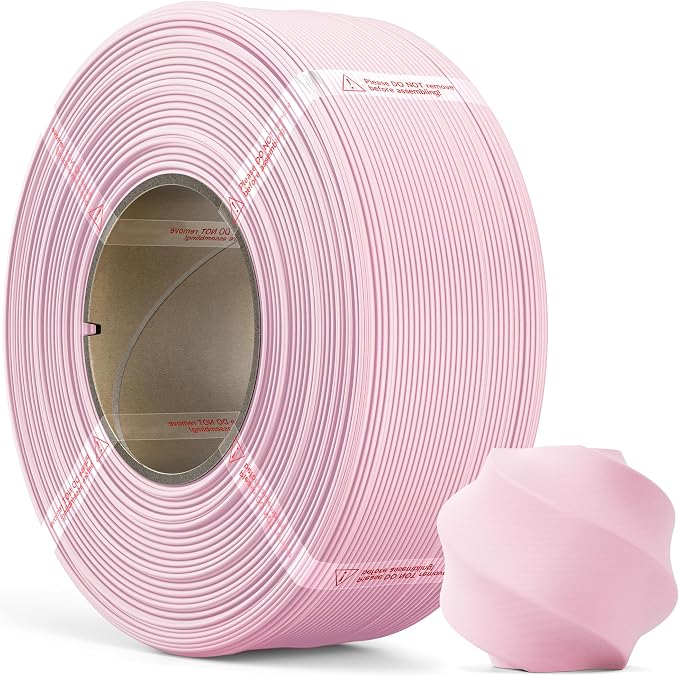 Matte PLA Refill Filament 1kg (2.2lbs) for Reusable Spools, 1.75mm Spool-Less 3D Printing Filament, Compatible with Bambu Lab 3D Printers - Sakura Pink