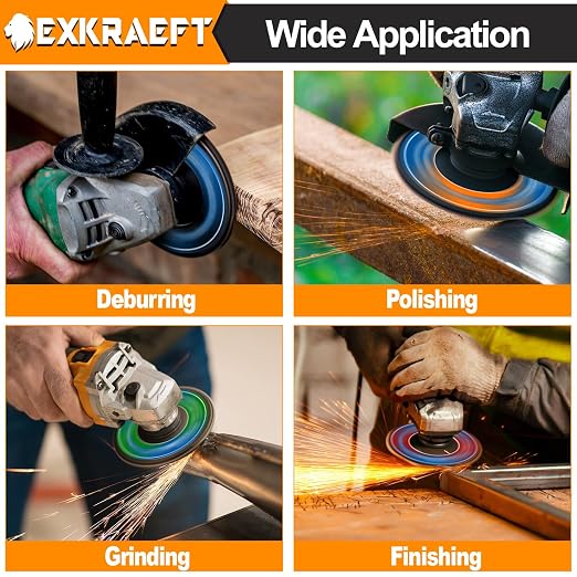 EXKRAEFT Flap Discs 4 1/2 for Angle Grinder, 50pcs Grinder Sanding Disc | 40/60/80/120 Grit T29 & 40 Grit T27 Angle Grinder Sanding Disc Set, Zirconia Flap Disc for Metal, Wood