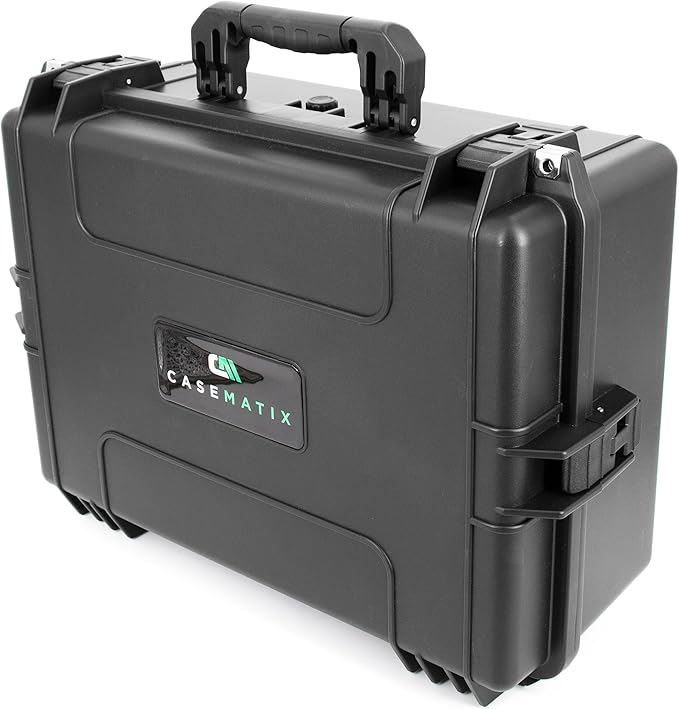 CASEMATIX 23" Waterproof Hard Case with Customizable Foam for Electronics, Tools and Accessories - Hard Shell Plastic Case with Pre-Diced Travel Case Foam Interior