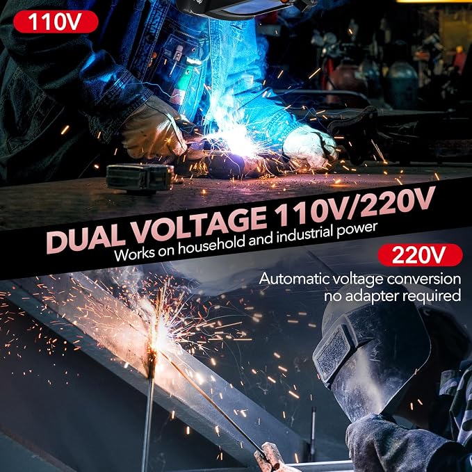 255A MMA Welder, 110V/220V Dual Voltage Portable ARC Welding Machine with IGBT Digital Display & Hot Start for Stick Electrode Welding - Outdoor Repairs, Farm & Home DIY