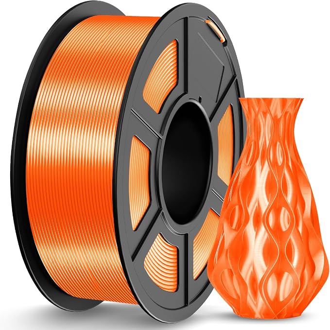 JAYO Silk PLA Filament 1.75mm Orange 1.1kg, Metal-Like Shiny PLA, Smooth Silky Finish, Easy to Print, Accuracy +/- 0.02mm, Fits for Most FDM 3D Printers