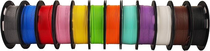 1.75mm 3D Printer Normal PLA Filament 12 Bundle, Most Popular Colors, 500g per Spool, 12 Spools Pack, Total 6kgs Material with One Bottle of 3D Printer Stick Tool Mika3D
