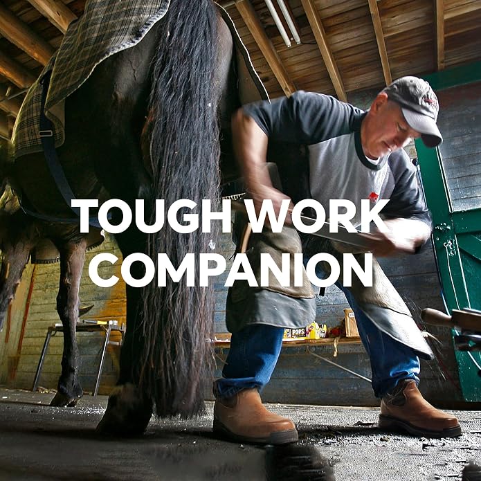 ANGRYRAM Cowboy Work Boots for Men Square Toe Leather Western Boot Slip Resistant Indestructable Steel Toe Safety Boots for Men Work-Man Pro Series