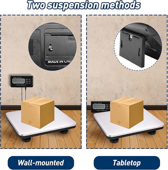 Shipping Scale 660lbs LCD Digital Postal Scale, Stainless Heavy Duty Postage Scale for Packages, 300kg Capacity Platform Scale for Shipping Weighing（14"X 12"）
