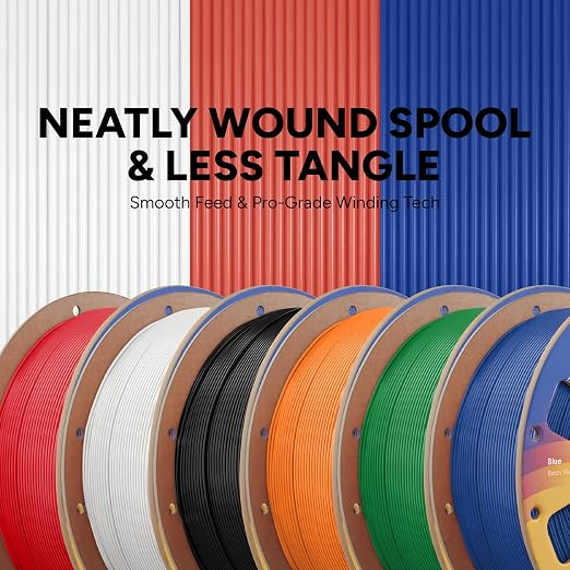 OVERTURE 6KG Bundle High Speed PLA Filament 1.75mm, Neatly Wound 3D Printer Filament 6 Pack 1kg Spool (2.2lbs) Rapid PLA, Fit Most FDM 3D Printers (6 Color P1)