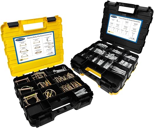 420 PCS Heavy Duty Pin Assortment Kit, Hitch Pins R Clip PIns/ Hair Pins/ Lynch Pins/ PTO Pins/ Cotter Pins/ Clevis Pins for Trucks Trailers Tractors Mowers 3 Point Accessories, Farm, Lawn and Garden