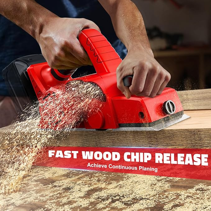 MtiolHig 30000 CPM Cordless Handheld Planer Compatible with Milwaukee 18V Battery (Tool Only) 3-1/4 Inch Electric Planer - Power Hand Wood Planer for Woodworking, Carpentry, and Home DIY