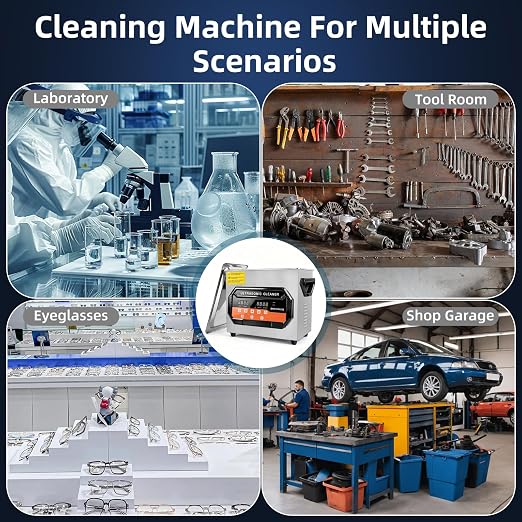 Ultrasonic Cleaner 3L 120W Digital Ultrasonic Cleaning Machine with Upgraded Degassing & Gentle Mode, 40kHz, with Heater & Timer for Tools, Jewelry, Watches, Glasses, Dentures, Small Parts
