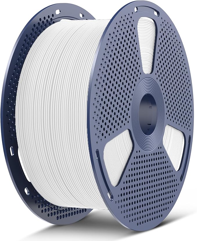 SUNLU Large Spool 5KG PETG Filament, 3D Printer Filament PETG 1.75mm, Less Stringing Good Layer Adhesion High Toughness, Big Roll Filament, 5kg,White