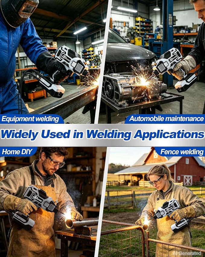 Portable Welding Machine with LCD, 110V Handheld Welder, IGBT Inverter, MMA/HS/ARC Portable Welder Gun, 5 Variable Current Adjustment for 3/32"-1/8" Rods, DIY, Professional Use, Repair