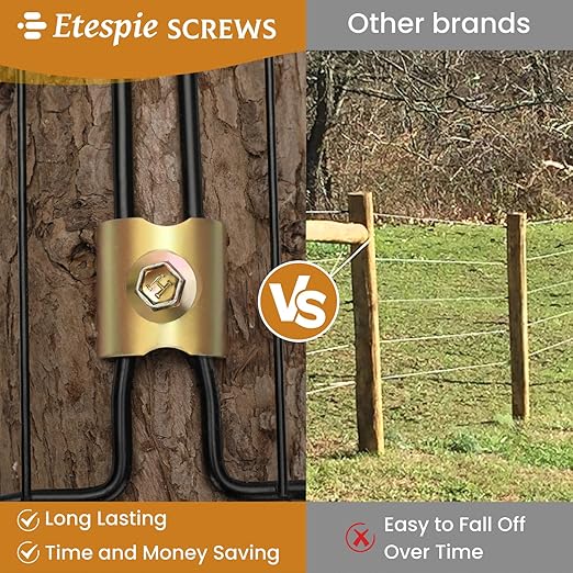 200 PCS-2 Inch Etespie Fence Staples for Wire Fencing,304 Steel Fence Fastener with Anti-Rust Coating,Quick Installation with Electric Drill,Reusable Fencing Staple for Wire Mesh and Woven Fencing