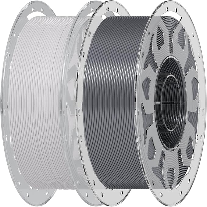 Creality 3D Printer Filament White & Grey, PLA Bundle 2 kg for 3D Printing, 1.0kg (2.2lbs) Spool, Enhanced Toughness No Warp, Accuracy ±0.03mm Printing Filament, for 3D Printers
