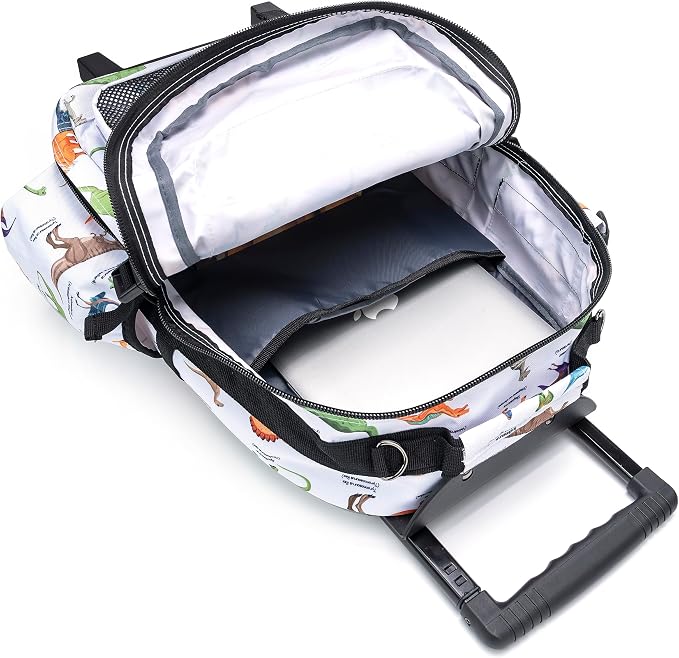 K-Cliffs Heavy Duty Rolling Backpack School Bookbag with Wheels Deluxe Wheeled Daypack