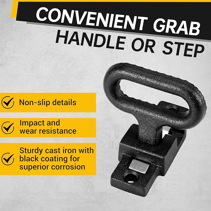 2 Pack Folding Safety Step,Black, E-Coat Steel Heavy-Duty Fold Down Utility Body Step Grab flip-up Handle Step for Truck,Trailers, Busses, Boat, RV, Camper, and Other Vehicles