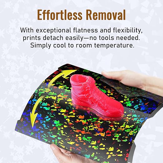 IdeaFormer-3D PEF H2S H2D Build Plate 346x355mm, Rainbow Confetti PEF+Galaxy PEY Spring Steel Bed Plate for Bambu Lab H2S, H2D, H2D Combo 3D Printer Platform, 350mmx320mm Print Size