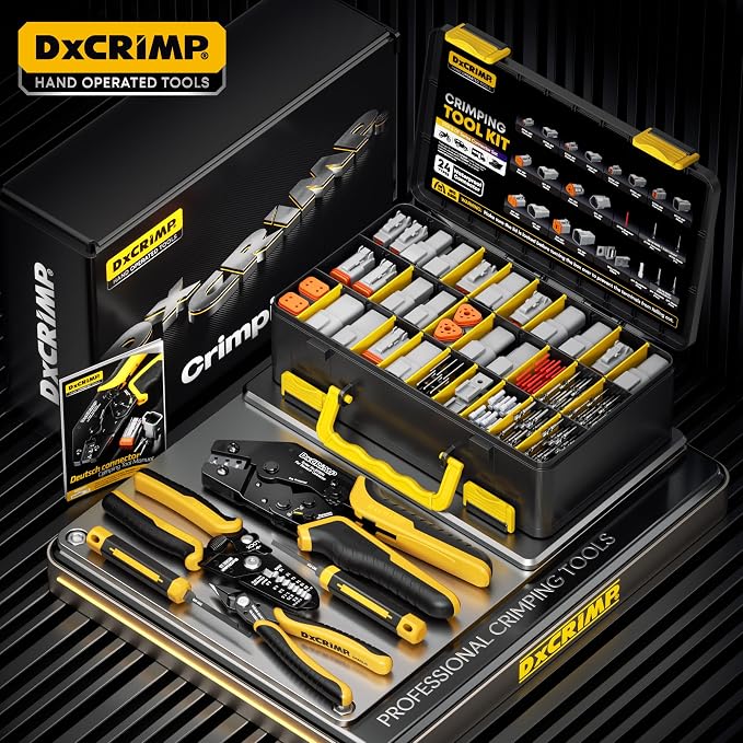 Deutsch DT DTM Connector Crimping Tool Kit with Removal Tool-2/3/4/6 Pin Waterproof Automotive Electrical Connectors, Size 16/20 Stamped Contacts (22-14 AWG) for Car Truck Marine Wiring