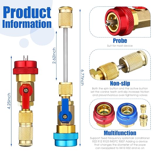 Frienda R134A R1234YF Valve Core Tool 35 Pcs Air Condition Valve Core Refrigeration Schrader 3 Pcs Remover Tool with 20 Pcs O-Ring Rubber Seal for Car(A/c R12 R22 R410 R134a R1234yf)