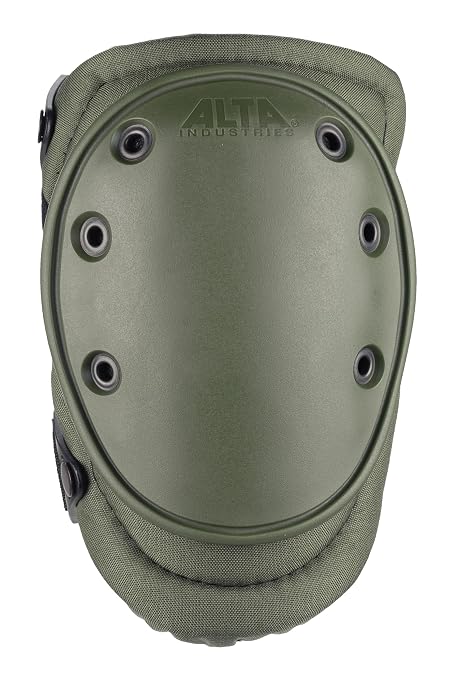 ALTA 50413.09 AltaFLEX Knee Protector Pad, Olive Green Cordura Nylon Fabric, AltaLOK Fastening, Flexible Cap, Long, Olive Green