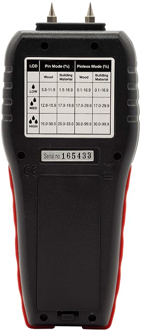 Triplett Pin/Pinless Non-Invasive Moisture Meter for Wood and Building Materials with Audible Indicator (MS150)