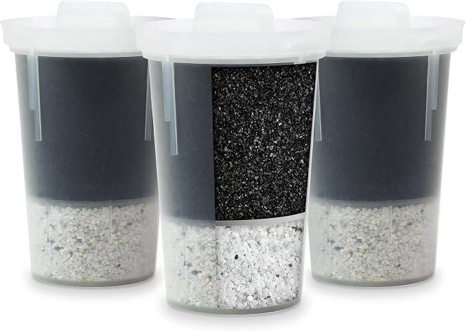 Santevia MINA Alkaline Water Filter Value Pack | 3-Pack At Home Water Pitcher Filter Adds Minerals and Makes Alkaline Water | Chlorine and Lead Water Filter| Made In North America