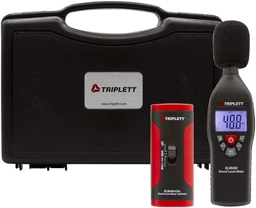 Triplett SLM400-KIT Decibel Sound Level Meter with Calibrator and Certificate of Traceability to NIST, 35 to 130dB