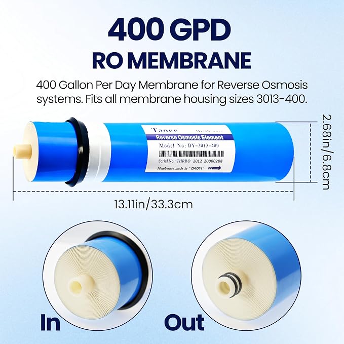 400 GPD RO Membrane Filter Reverse Osmosis Membrane Water Filter Replacement for Under Sink Home Drinking RO Water Filter System (Model RO-3013-400)