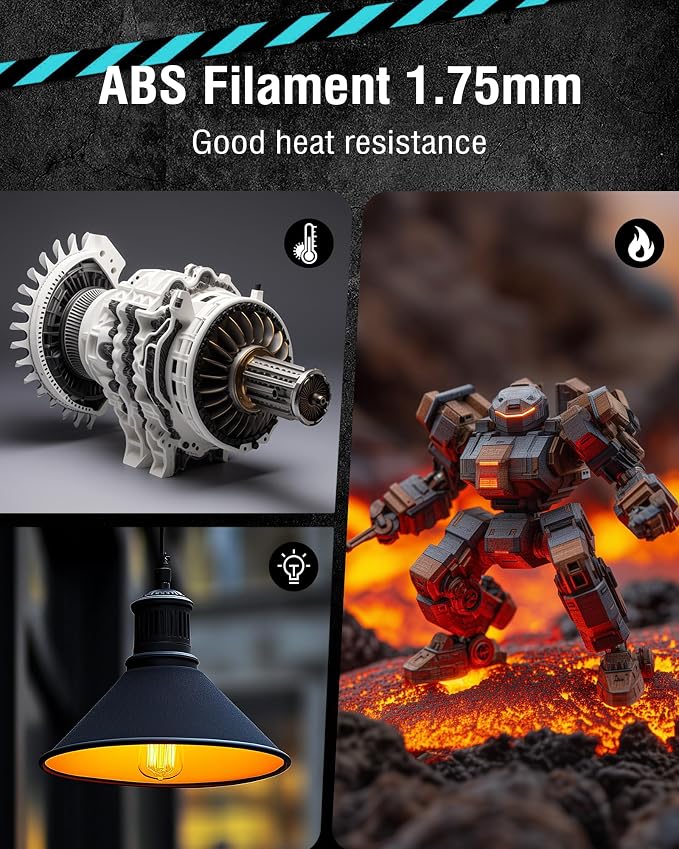 SUNLU ABS Filament 1.75mm,Black+White,2kg | 3D Printer Filament,Highly Resistant Durable,Heat Resistance,Excellent Toughness,For 99% FDM 3D Printers.