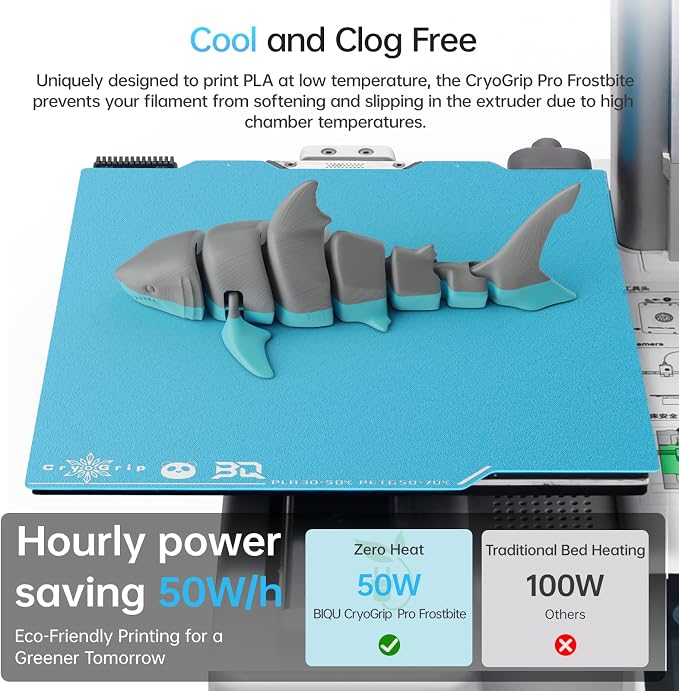 BIQU CryoGrip Pro Frostbite for Bambu-Lab A1 Mini 3D Printer 184x184mm Cold Build Plate Room Temperature Print Double Sided Upgrade Spring Steel Sheet Removable Surface Platform